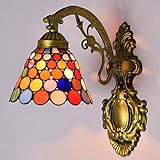 BOTOWI Tiffany Lámpara de Apliques de Pared, Arabian Mission Morocco Lámparas de pared de estilo rústico, Luces de apliques de Bohemia Retro, Lámpara...