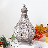 JHY DESIGN Lámpara de mesa 30cm de metal alimentada por batería Estilo Marroquí-árabe Decorativo la mesa lámpara inalámbrica con bombilla de estilo...