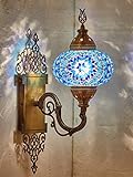 Lámpara de pared de mosaico de estilo Tiffany marroquí turco de 25 colores DEMMEX 2020