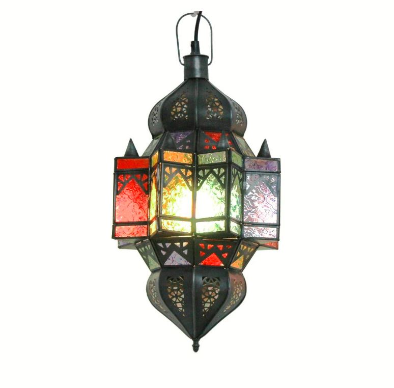 Lámpara árabe colgante multicolor